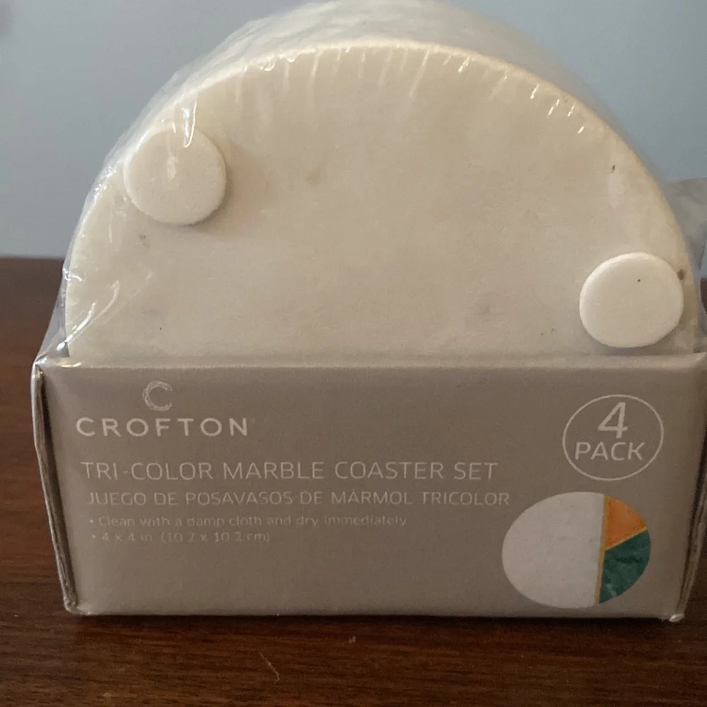 NWT TriColor Marble Coaster Set of 4